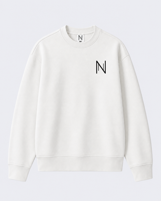 Signature White Crewneck Sweatshirt