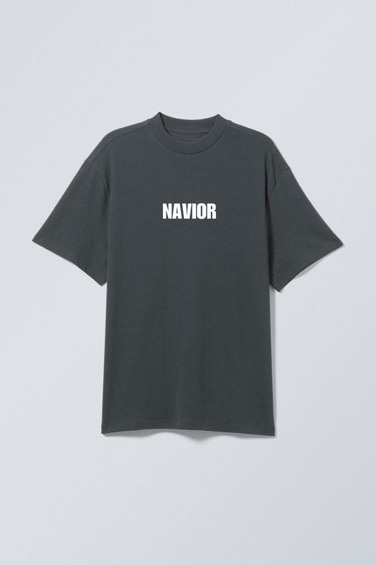 Signature Navy Grey Relaxed T-Shirt