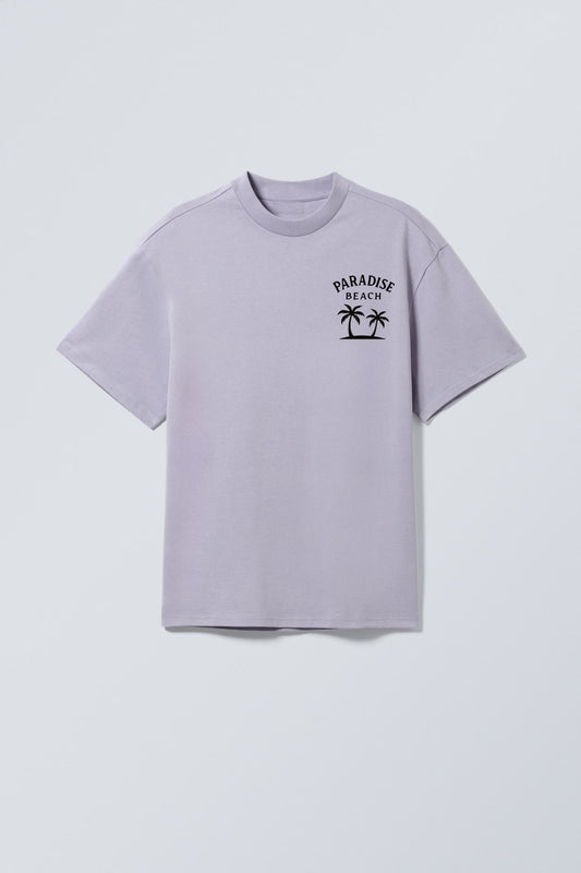 Lavender Designed Oversized T-Shirt